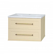 Марта -100 Тумба подвесная 2 ящ. бежевый (эмаль) / раковина