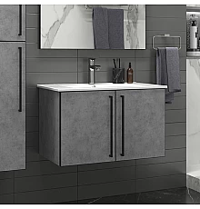 ROCK - 75 Тумба прямая подвесная светло-серый / раковина