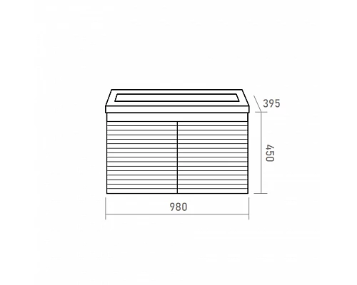 Купить CATANIA -100 Тумба подвесная белая (эмаль) / раковина в магазине сантехники Santeh-Crystal.ru
