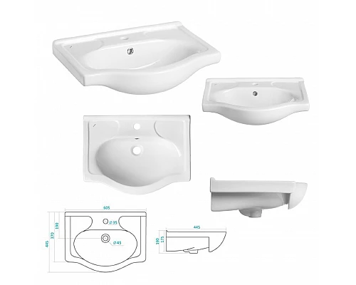 Приобрести Классик - 60 Тумба прямая Б/К / раковина в магазине сантехники Santeh-Crystal.ru