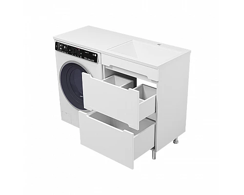 Приобрести Байкал - 55 Тумба под стиральную машину 2 ящ .ПВХ / раковина правая в магазине сантехники Santeh-Crystal.ru