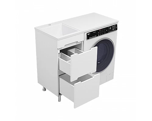 Заказать Байкал - 40 Тумба под стиральную машину 2 ящ .ПВХ / раковина левая в магазине сантехники Santeh-Crystal.ru
