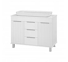 ENFIDA -100 Тумба напольная 3 ящ. белая мат. эмаль / раковина