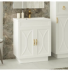 Амбра - 70 тумба прямая белая / раковина