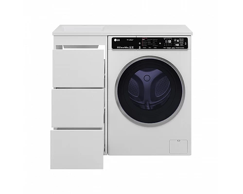 Купить GRAFIT - 40 Тумба напольная 3 ящ. БЕЛАЯ под стиральную машину / раковина Гавана лев. в магазине сантехники Santeh-Crystal.ru