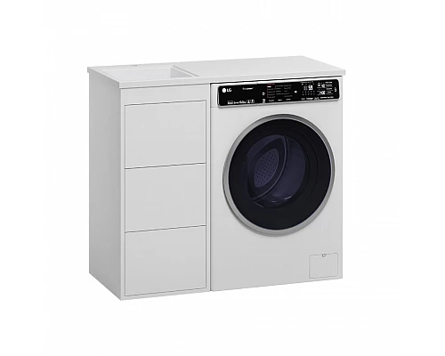 Купить GRAFIT - 40 Тумба напольная 3 ящ. БЕЛАЯ под стиральную машину / раковина Гавана лев. в магазине сантехники Santeh-Crystal.ru