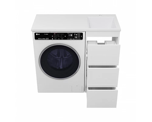 Заказать GRAFIT - 40 Тумба напольная 3 ящ. БЕЛАЯ под стиральную машину / раковина Гавана прав. в магазине сантехники Santeh-Crystal.ru