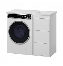 GRAFIT - 40 Тумба напольная 3 ящ. БЕЛАЯ под стиральную машину / раковина Гавана прав.