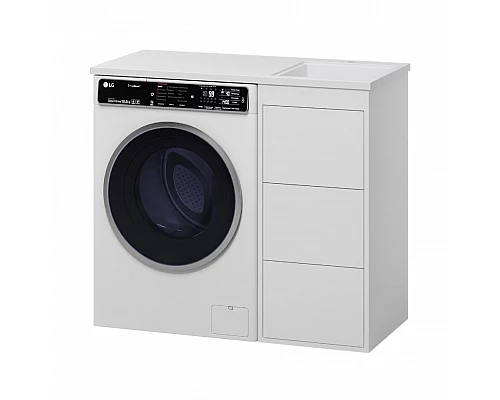 Заказать GRAFIT - 40 Тумба напольная 3 ящ. БЕЛАЯ под стиральную машину / раковина Гавана прав. в магазине сантехники Santeh-Crystal.ru