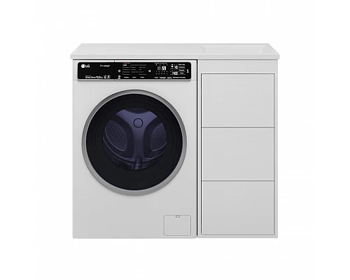 Заказать GRAFIT - 40 Тумба напольная 3 ящ. БЕЛАЯ под стиральную машину / раковина Гавана прав. в магазине сантехники Santeh-Crystal.ru