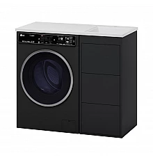 GRAFIT - 40 Тумба напольная 3 ящ. Графит под стиральную машину / раковина Гавана прав.