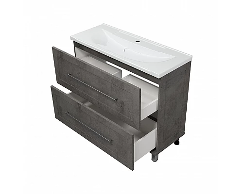 Купить Марта -100 Тумба напольная темный бетон / раковина в магазине сантехники Santeh-Crystal.ru