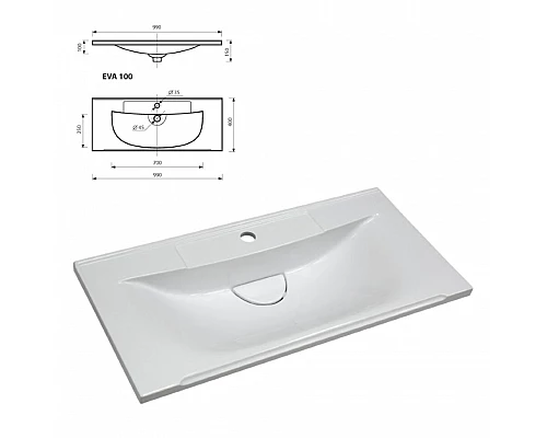 Купить Марта -100 Тумба напольная темный бетон / раковина в магазине сантехники Santeh-Crystal.ru