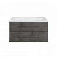 Марта -100 Тумба подвесная 2 ящ. темный бетон / раковина