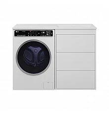 GRAFIT - 60 Тумба напольная 3 ящ. БЕЛАЯ под стиральную машину / раковина Даллас 120  правая