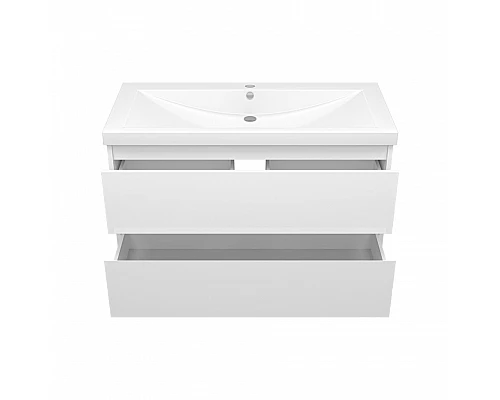 Купить Алиса-100 тумба 2 ящ. подвесная белая эмаль / раковина в магазине сантехники Santeh-Crystal.ru