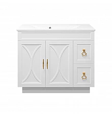 Амбра -100 тумба белая с 2 ящ. / раковина