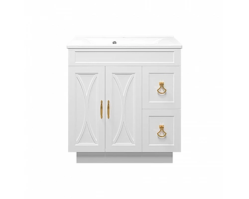 Купить Амбра - 80 тумба белая с 2 ящ. / раковина в магазине сантехники Santeh-Crystal.ru