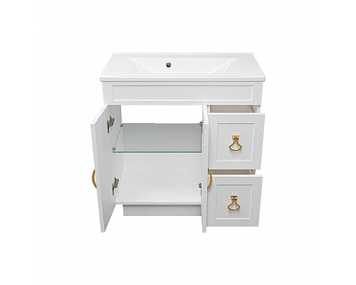 Купить Амбра - 80 тумба белая с 2 ящ. / раковина в магазине сантехники Santeh-Crystal.ru
