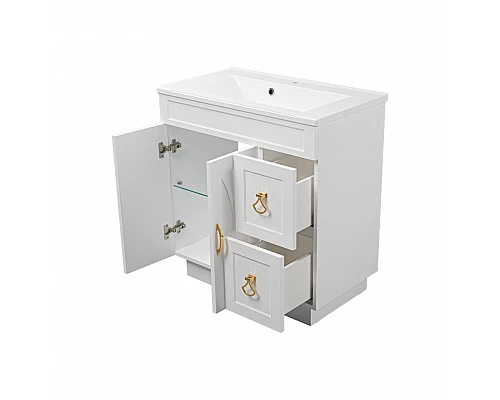 Купить Амбра - 80 тумба белая с 2 ящ. / раковина в магазине сантехники Santeh-Crystal.ru