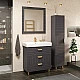 Приобрести GLOSTER - 80 Тумба с 3 ящ. напольная, графит / раковина в магазине сантехники Santeh-Crystal.ru