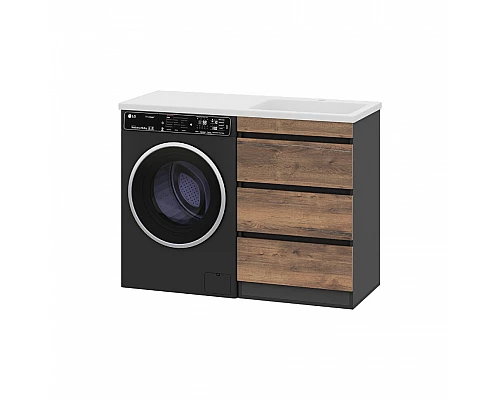 Купить Коломбо - 60 Тумба под стиральную машину напольная 3 ящ. / раковина правая в магазине сантехники Santeh-Crystal.ru