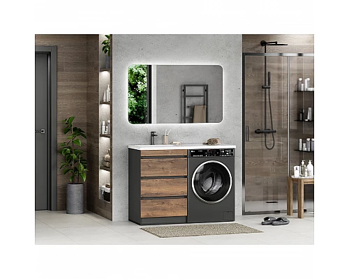 Купить Коломбо - 60 Тумба под стиральную машину напольная 3 ящ. / раковина правая в магазине сантехники Santeh-Crystal.ru