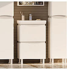 Венера - 55 Тумба с 2 ящ. белая / раковина