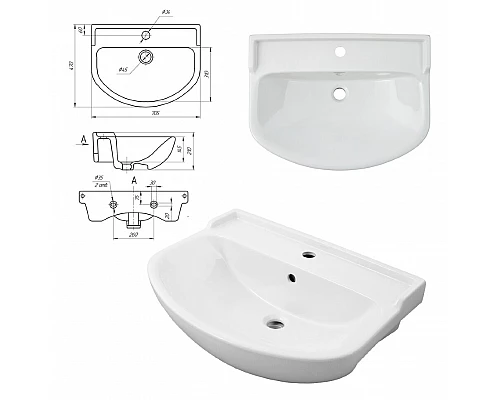 Заказать Амур - 70 Тумба напольная с 2 ящ. (ПВХ) / раковина в магазине сантехники Santeh-Crystal.ru