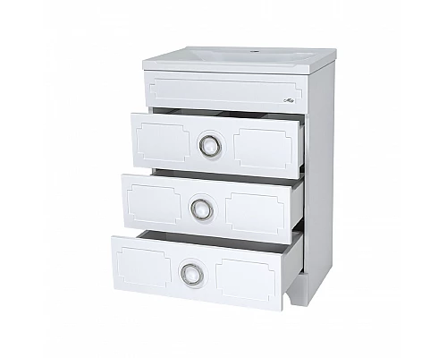 Приобрести Лейла - 60 Тумба с 3 ящ. белая / раковина в магазине сантехники Santeh-Crystal.ru