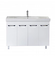 София -120 Тумба прямая белая эмаль / раковина