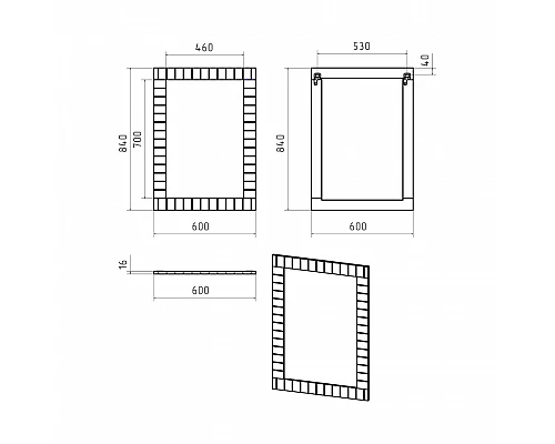 Заказать GLOSTER - 60 Зеркало в раме, графит в магазине сантехники Santeh-Crystal.ru