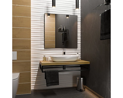 Приобрести MARS -120 Зеркало в черном матовом профиле в магазине сантехники Santeh-Crystal.ru