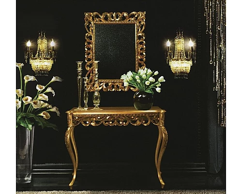 Приобрести Аврора R.1076.PA.ZF col 142 Зеркало (золото, прямоугольное) в магазине сантехники Santeh-Crystal.ru