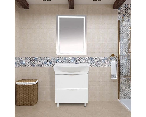 Заказать 2 Неон - Зеркало LED  600х800 сенсор на корпусе (двойная подсветка) в магазине сантехники Santeh-Crystal.ru