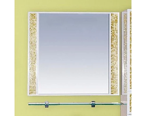 Купить Морена - 90 Зеркало с полкой золотая мозайка в магазине сантехники Santeh-Crystal.ru