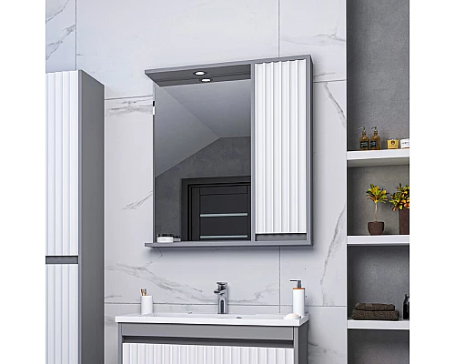 Приобрести BALATON - 65 Зеркало-шкаф правый, комбинированный в магазине сантехники Santeh-Crystal.ru