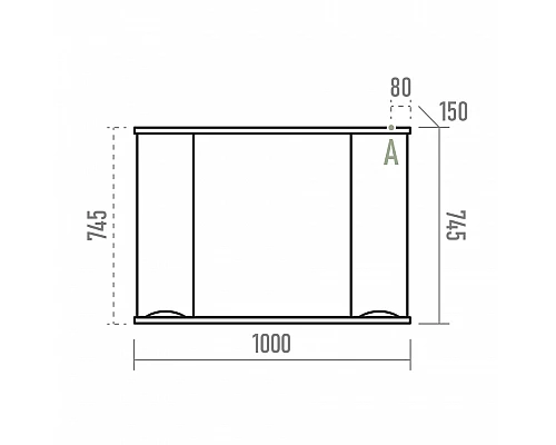 Заказать Атлантик -100 Зеркало с 2 шкаф. белый в магазине сантехники Santeh-Crystal.ru