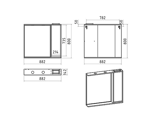 Купить BALATON - 90 Зеркало-шкаф правый, белый в магазине сантехники Santeh-Crystal.ru
