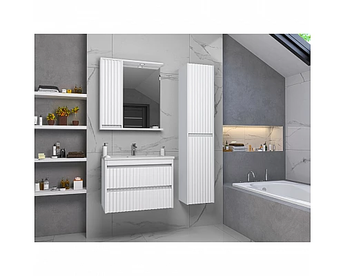 Купить BALATON - 90 Зеркало-шкаф правый, белый в магазине сантехники Santeh-Crystal.ru