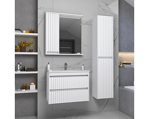 Приобрести BALATON - 90 Зеркало-шкаф левый, белый в магазине сантехники Santeh-Crystal.ru