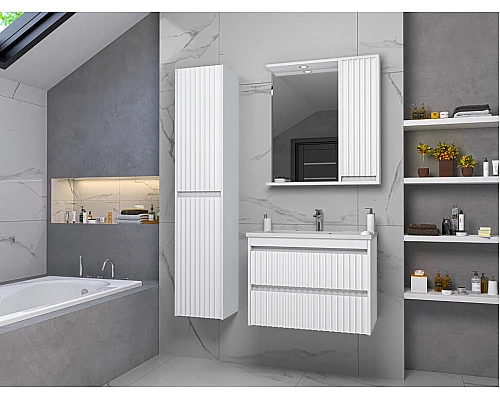 Приобрести BALATON - 65 Зеркало-шкаф правый, белый в магазине сантехники Santeh-Crystal.ru