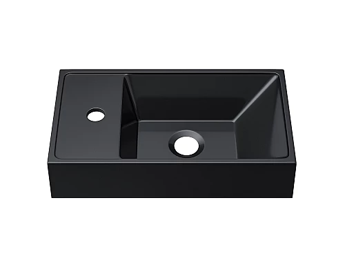 Раковина для ванной Uperwood Classic New 40 см, черная глянцевая, с накладкой для слива
