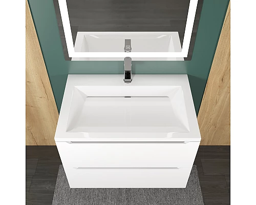 Раковина для ванной полувстраиваемая Uperwood Infinity 70х45х16,4 см, белая глянцевая