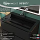 Раковина для ванной полувстраиваемая Uperwood Infinity 100х45х15,3 см, черная глянцевая