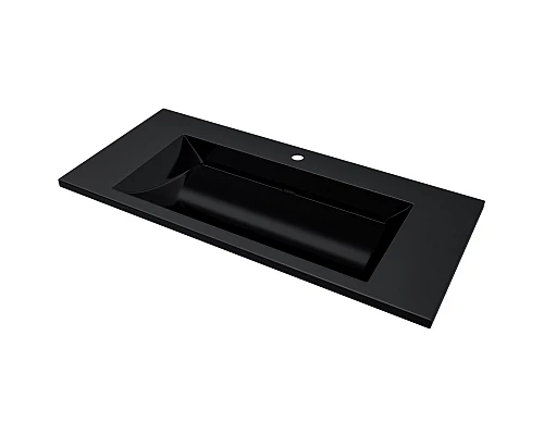 Раковина для ванной полувстраиваемая Uperwood Infinity 100х45х15,3 см, черная глянцевая