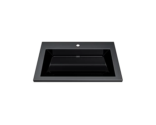 Раковина для ванной полувстраиваемая Uperwood Infinity 70х45х16,4 см, черная глянцевая