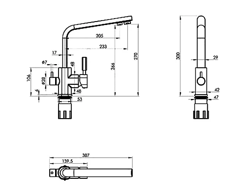 Заказать Смеситель для кухни Felice 1516-1 bronzo 23.3x14 см в магазине сантехники Santeh-Crystal.ru