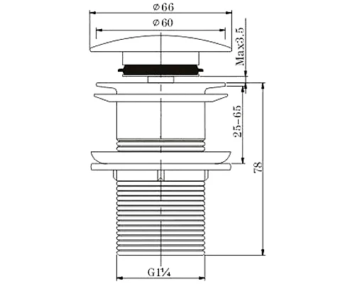 Заказать Донный клапан Felice V-5 cromo в магазине сантехники Santeh-Crystal.ru