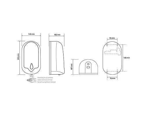 Купить Диспенсер дезинфицирующего средства Bemeta Hotel 124109335 Нержавеющая сталь в магазине сантехники Santeh-Crystal.ru